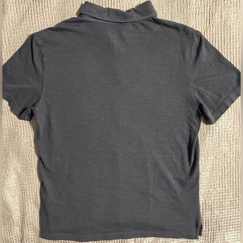 Banana Republic Vintage Polo Shirt Men’s L Gray Slub Cotton Casual 👕